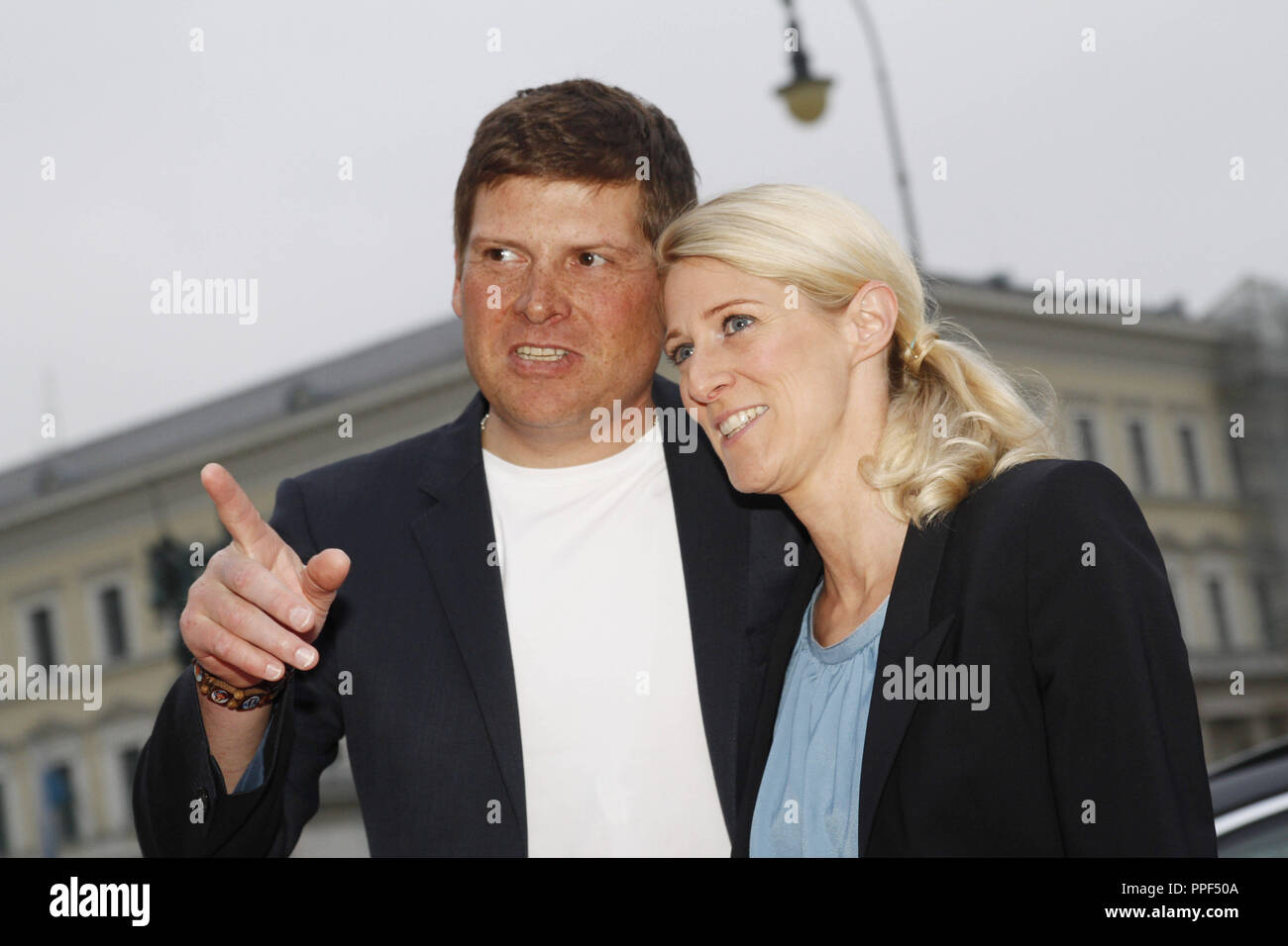 Former professional cyclist Jan Ullrich with his wife Sara at the BMW Open Players Night at the Lazy Moon Dinner Club in the Filmcasino on Odeonsplatz. Stock Photo