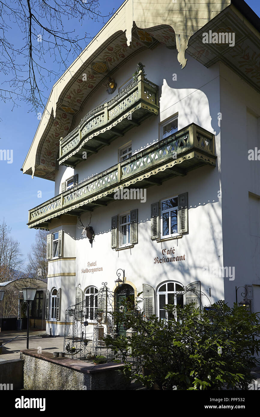 Hotel 'Kolbergarten' in Bad Toelz, designed by the architect Gabriel von Seidl. Stock Photo
