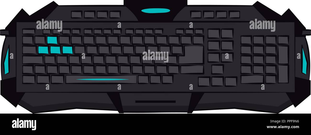 Gamer keyboard device Stock Vector