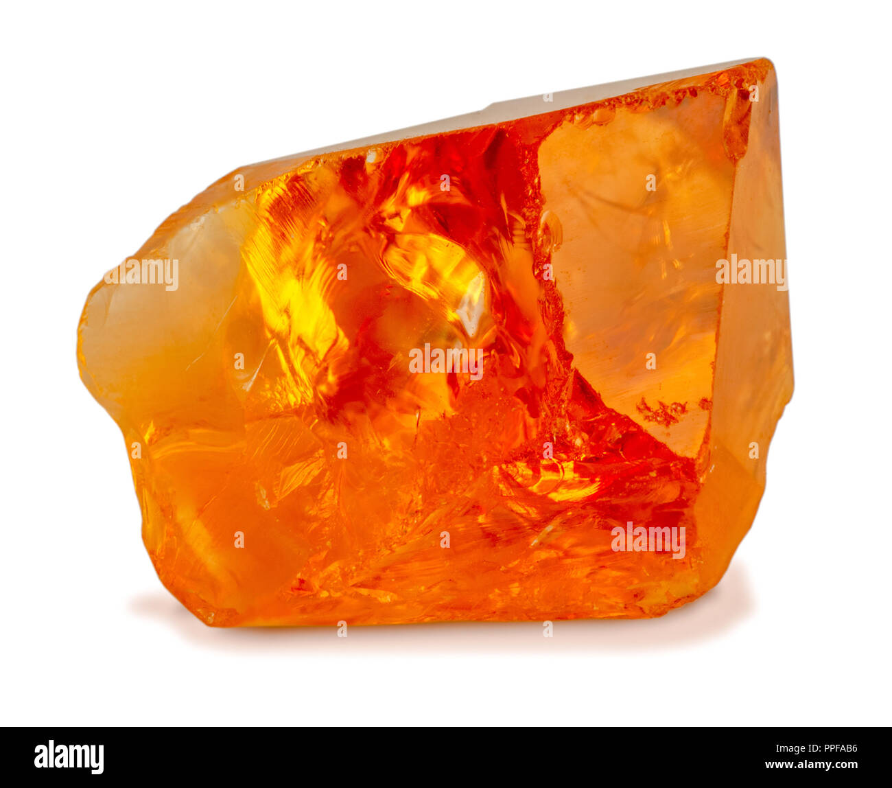 Clear Transparent Citrine Crystal Point Good Saturated Yellow Orange Color High Qualiy Citrine For Gem Cutting Purpose Isolated On White Background Stock Photo Alamy