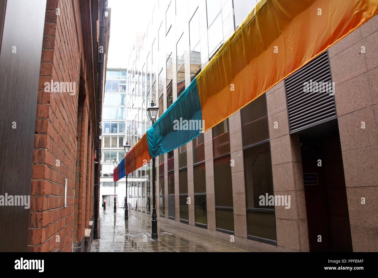 Sari Garden by Clare Jarrett is a work commissioned by Sculpture in the City for Heneage Lane, City of London Stock Photo