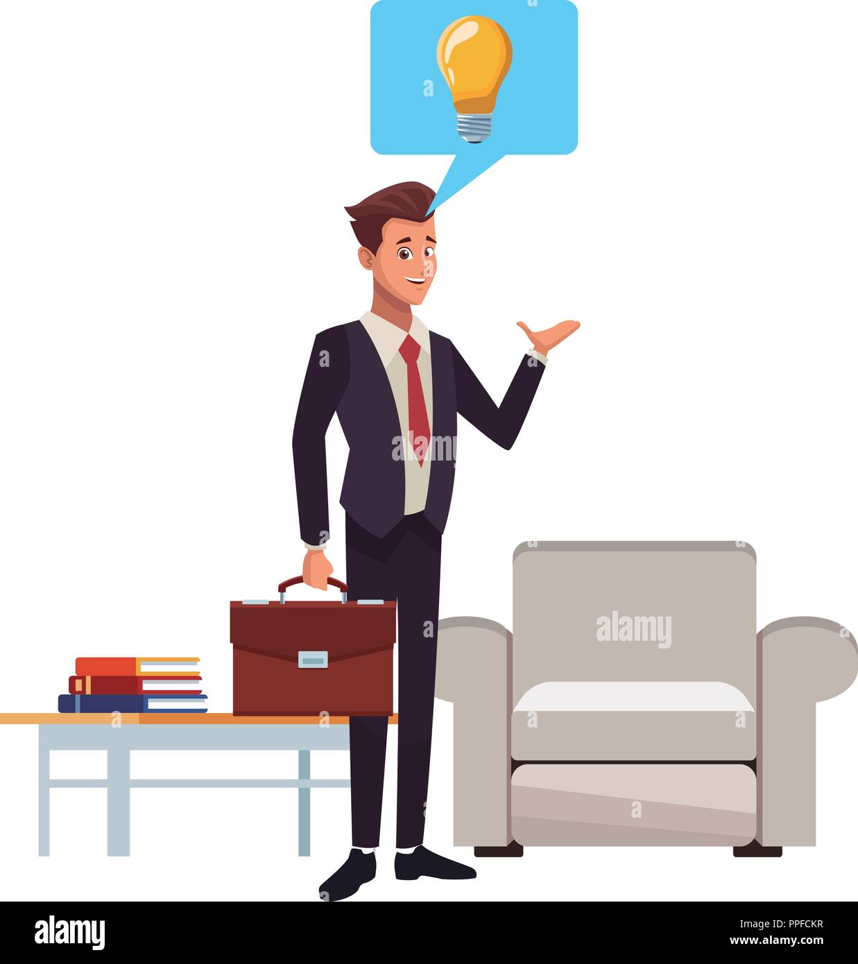 Businessman with big idea Stock Vector Image & Art - Alamy