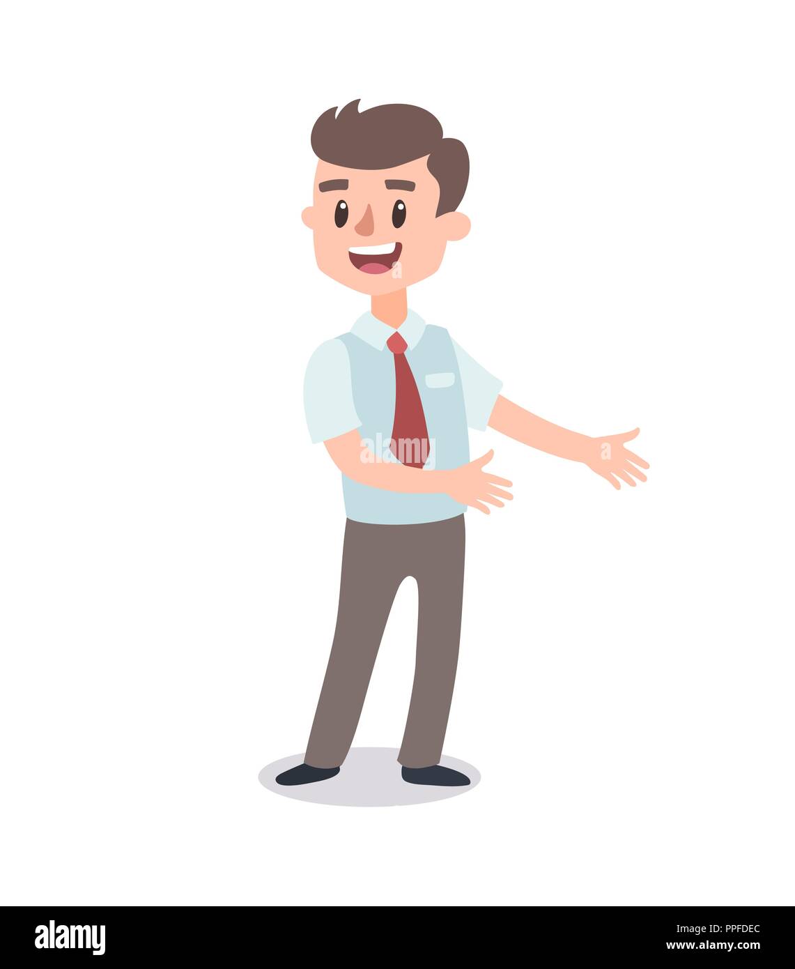 Businessman character set. Animate character. Male personage constructor. Different man postures. Vector set personage. Stock Vector