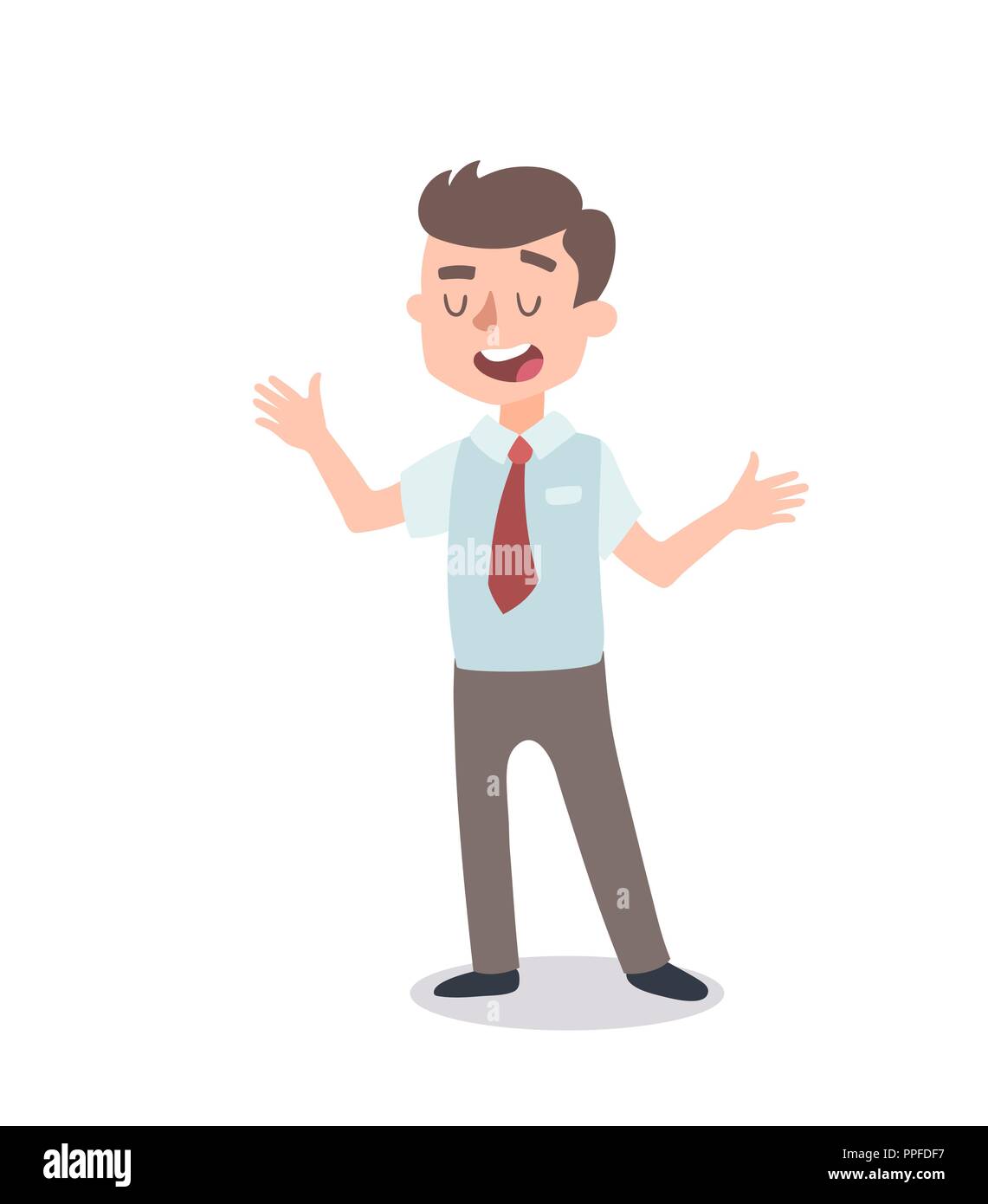 Businessman character set. Animate character. Male personage constructor. Different man postures. Vector set personage. Stock Vector