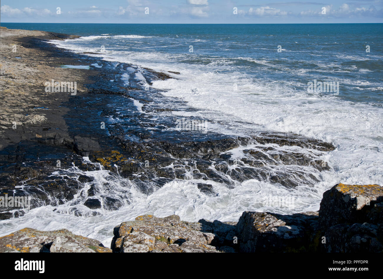 Northumberland Coast near Dunstanburgh Castle Stock Photo
