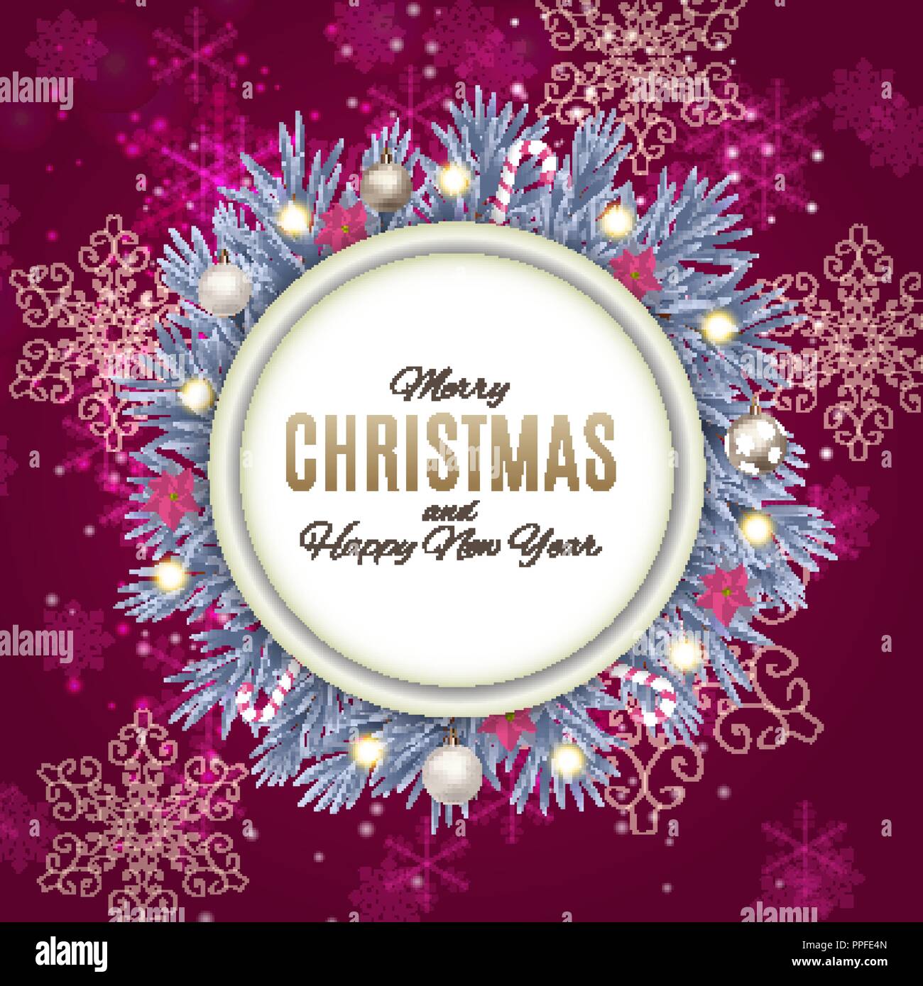 Merry Christmas and New Year Background. Vector Illustration Stock ...