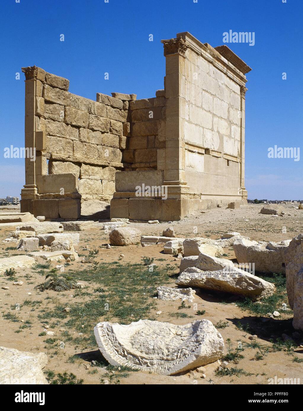 Syria. Palmyra. Remains of one of the temples. Oasis of Tadmor. Picture ...
