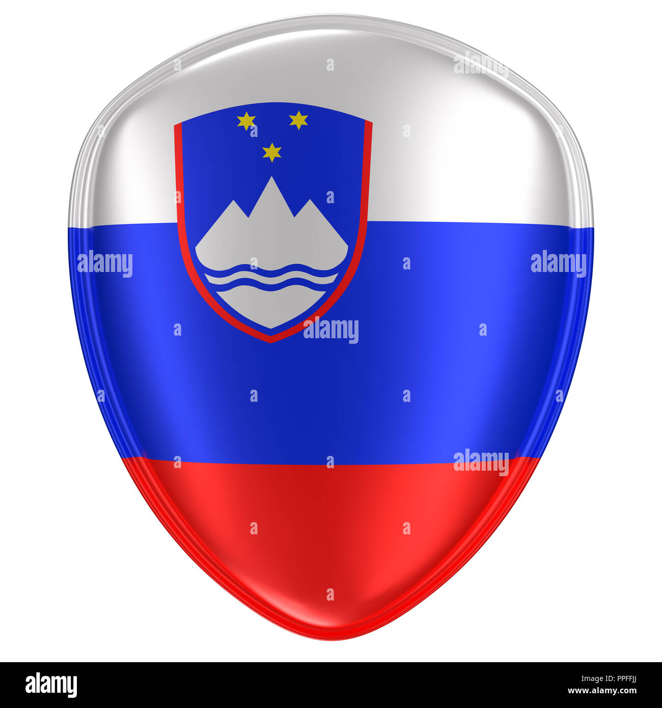 3d rendering of a Slovenia flag icon on white background Stock Photo ...