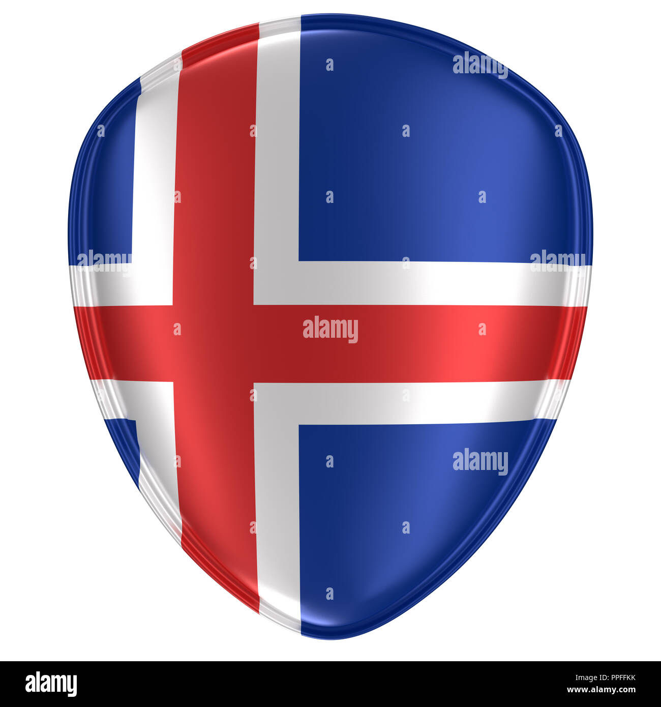 3d rendering of an Iceland flag icon on white background Stock Photo ...