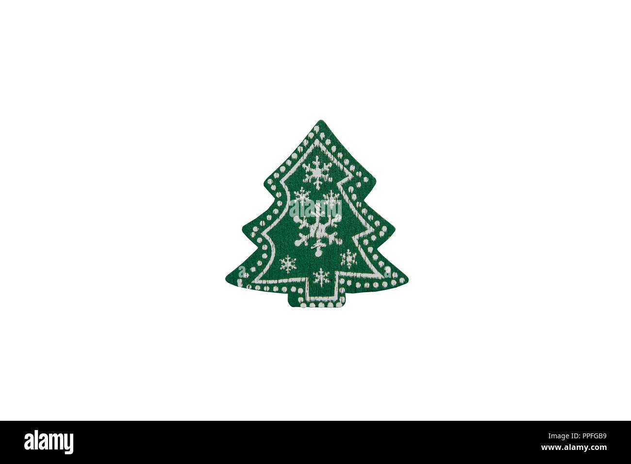 Small wooden Christmas tree isolated on white background Stock Photo ...