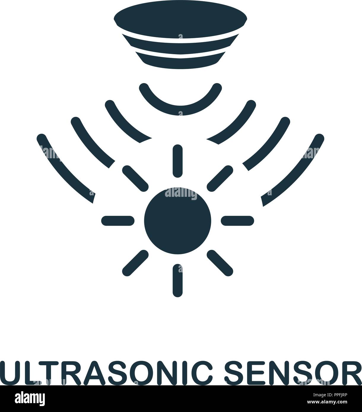 Ultrasonic Sensor icon. Monochrome style design from sensors collection