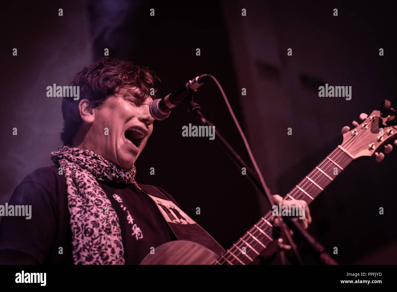 Milan, Italy - September 23, 2018: American rock singer and musician ERIC MARTIN performs at Slaughter Club. Brambilla Simone Live News photographer Stock Photo