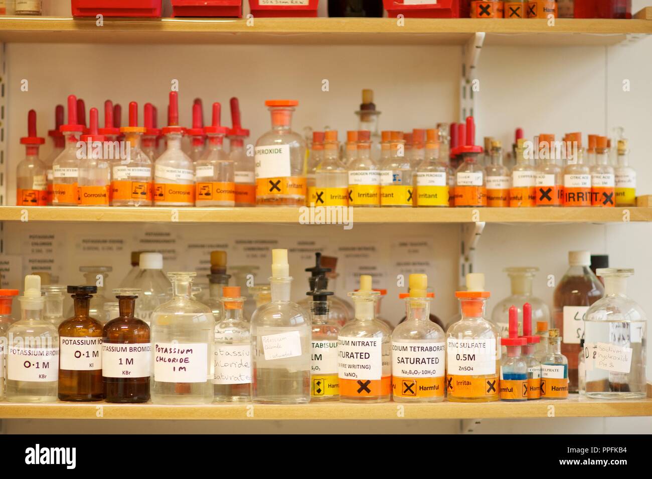 Brighton Aldridge Community Academy Secondary school science equipment Chemicals Stock Photo