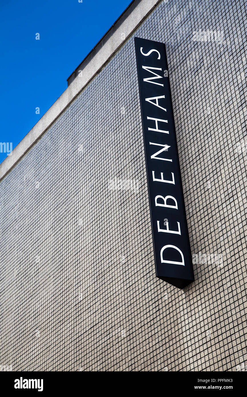 Facade of Debenhams department store on Oxford Street, London, UK Stock Photo