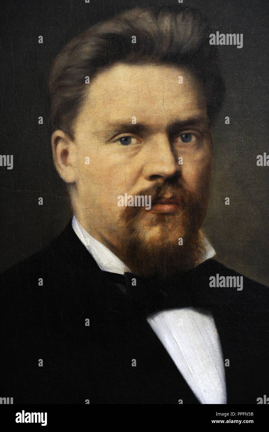 Krisjanis Smith (1847-1885). Latvian lawyer. Portrait by J. S. Roze, 1878. Museum of History and Navigation. Riga. Latvia. Stock Photo