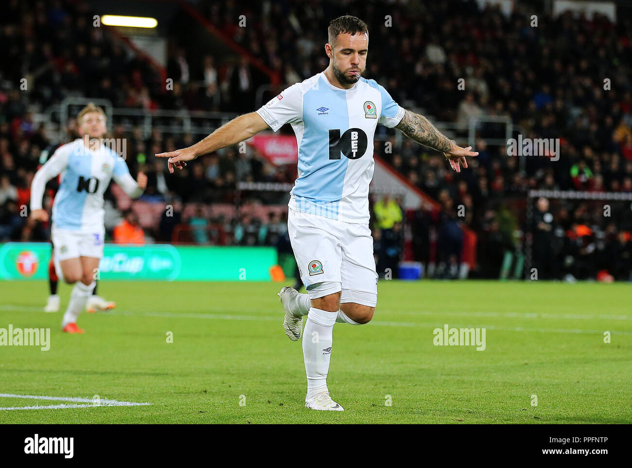 Blackburn Rovers Adam Armstrong Celebrates Scoring His Side S Second Goal Of The Game From The Penalty Spot During The Third Round Carabao Cup Match At The Vitality Stadium Bournemouth Stock Photo
