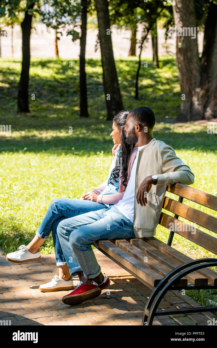 Black man sitting bench trees hi-res stock photography and images - Alamy