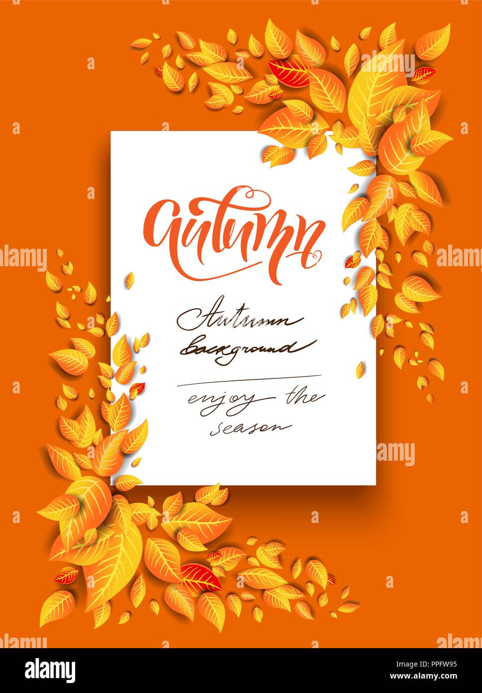 Fall leaves frame Stock Vector Image & Art Alamy