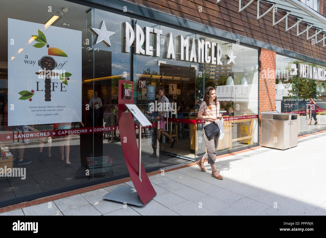 Pret A Manger cafe in Gunwharf Quays, Portsmouth, Hampshire, England, UK. Stock Photo