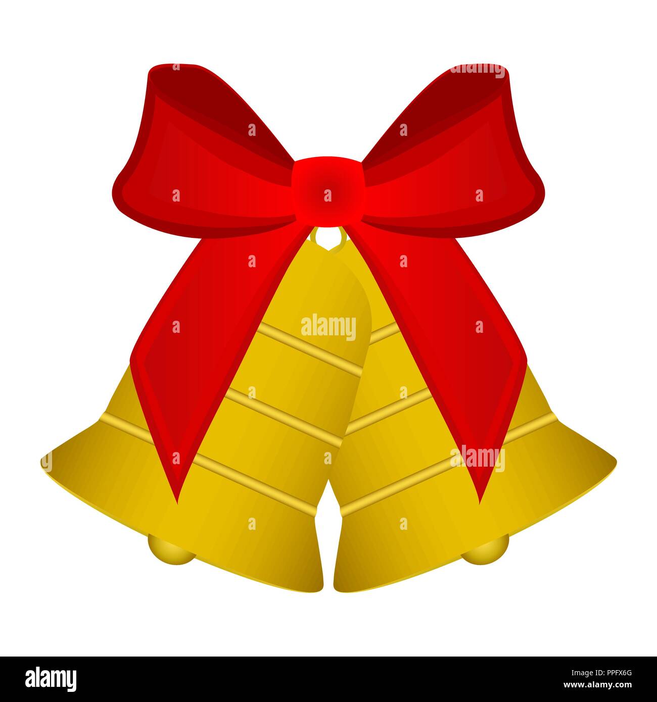 Christmas bells with red bow Stock Vector Image & Art - Alamy