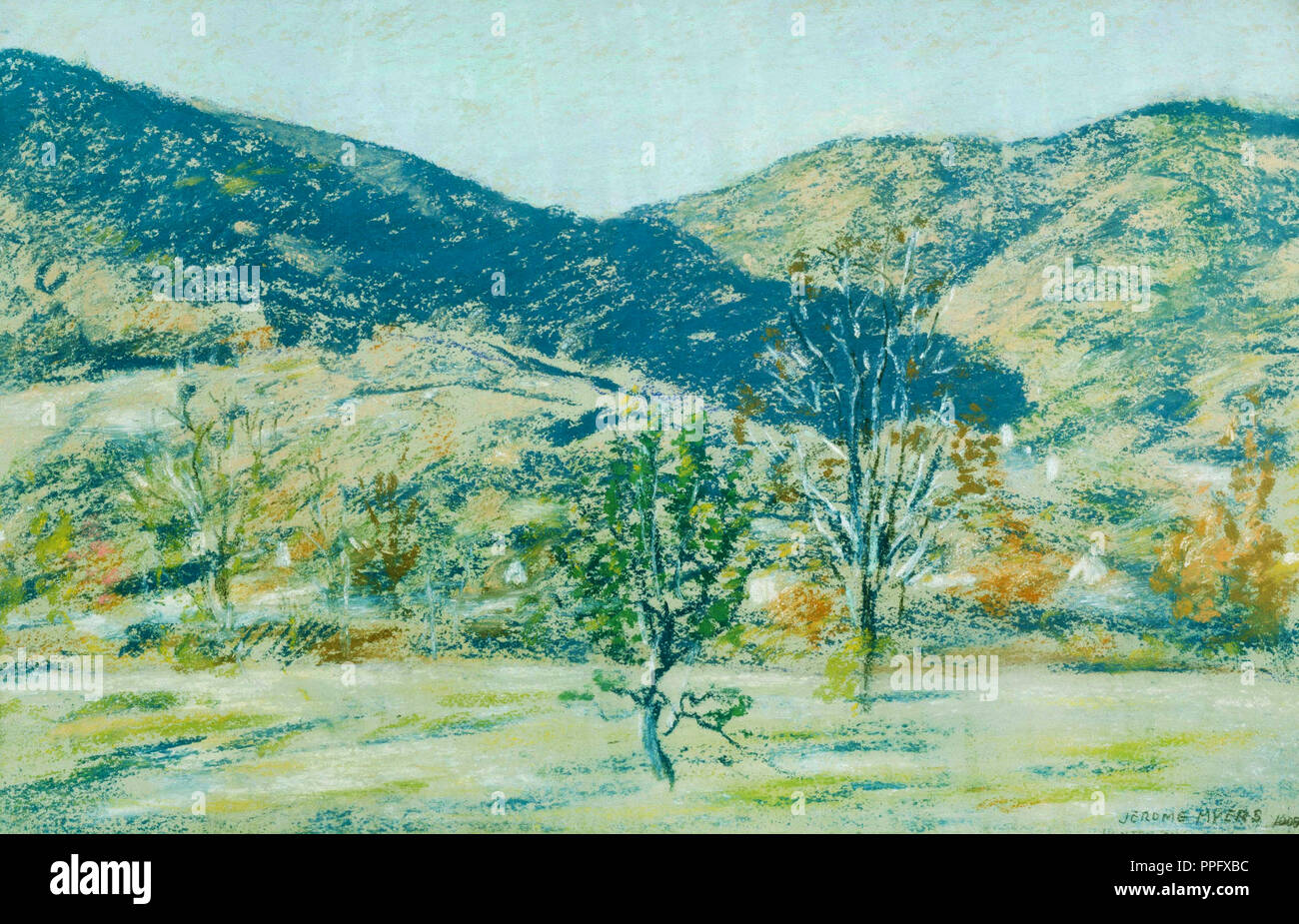 Jerome Myers, Landscape. Undated. Oil pastel on paper. Phillips Collection, Washington, D.C., USA. Stock Photo