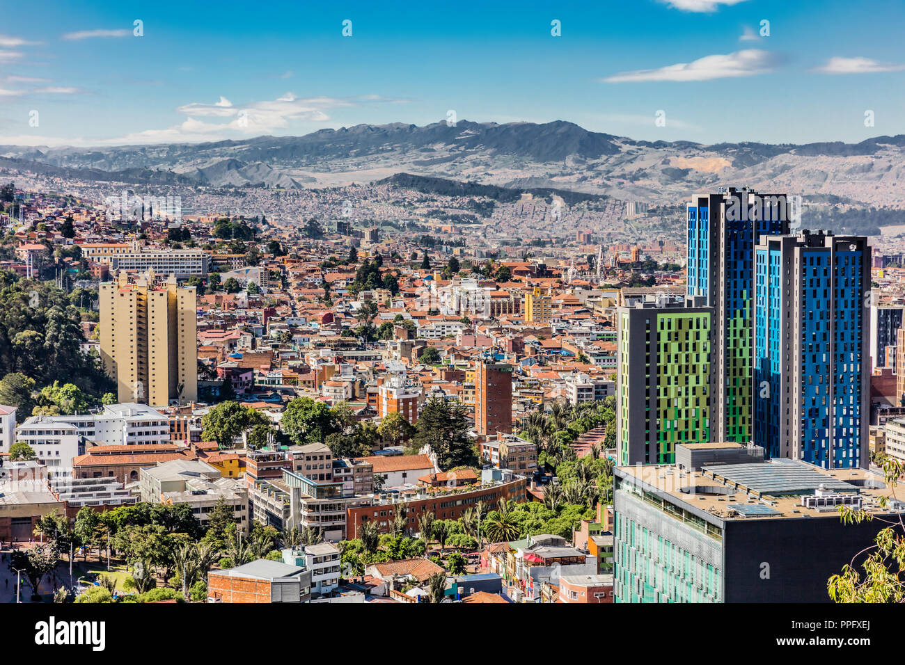 la candelaria Skyline cityscape in Bogota capital city of Colombia South America Stock Photo
