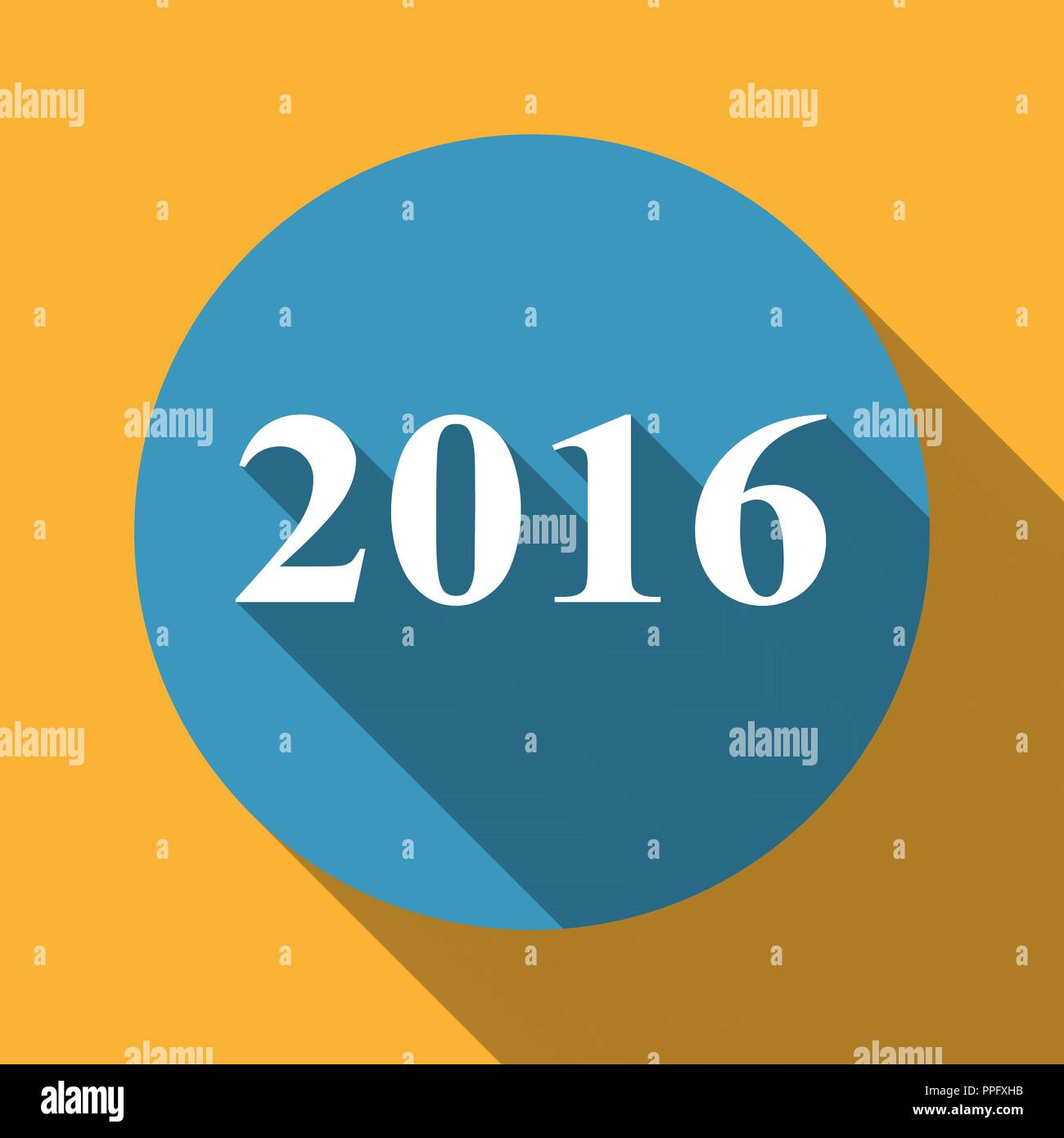 New Year 2016 flat design Stock Vector