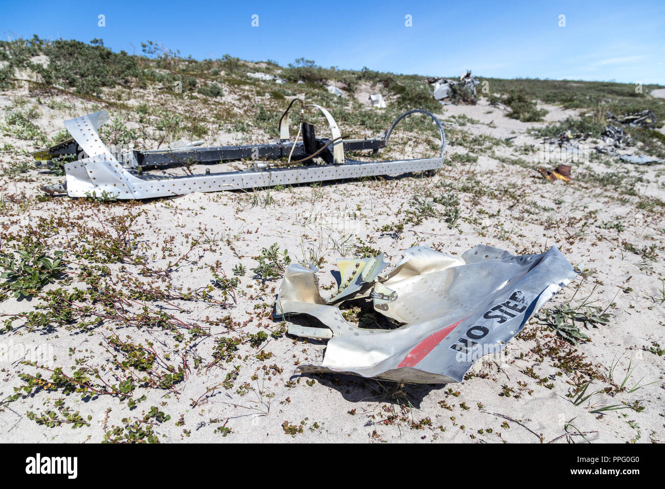 Aircraft wreck in Kangerlussuaq, Greenland Stock Photo