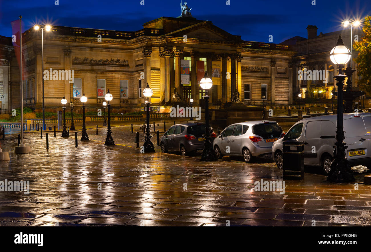 Walker Art Gallery on William Brown Street, Liverpool, viewed from Commutation Row. Image taken in September 2018. Stock Photo