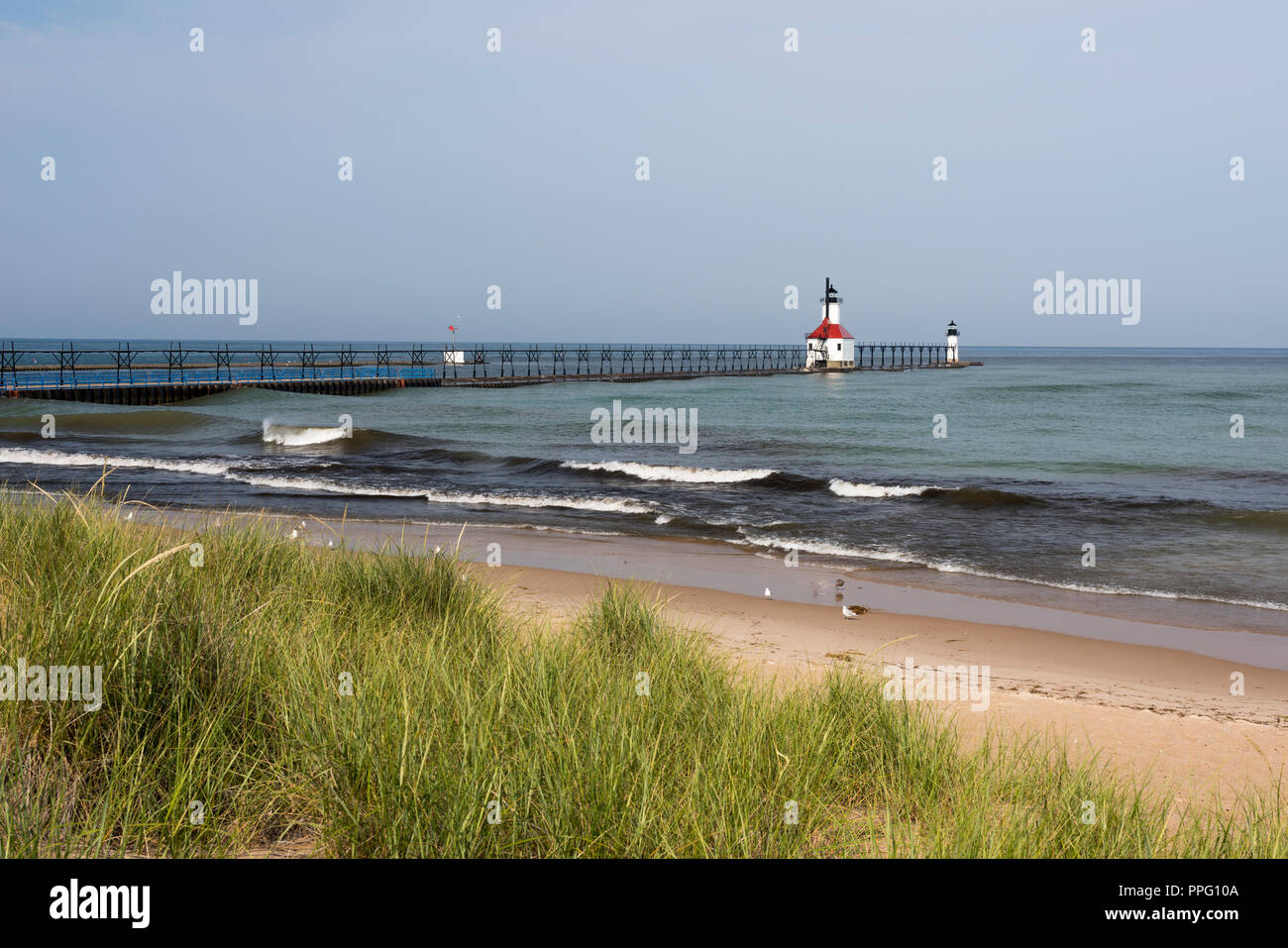 St. Joseph North Pier Outer Lighthouse Lake Michigan Stock Photo Alamy