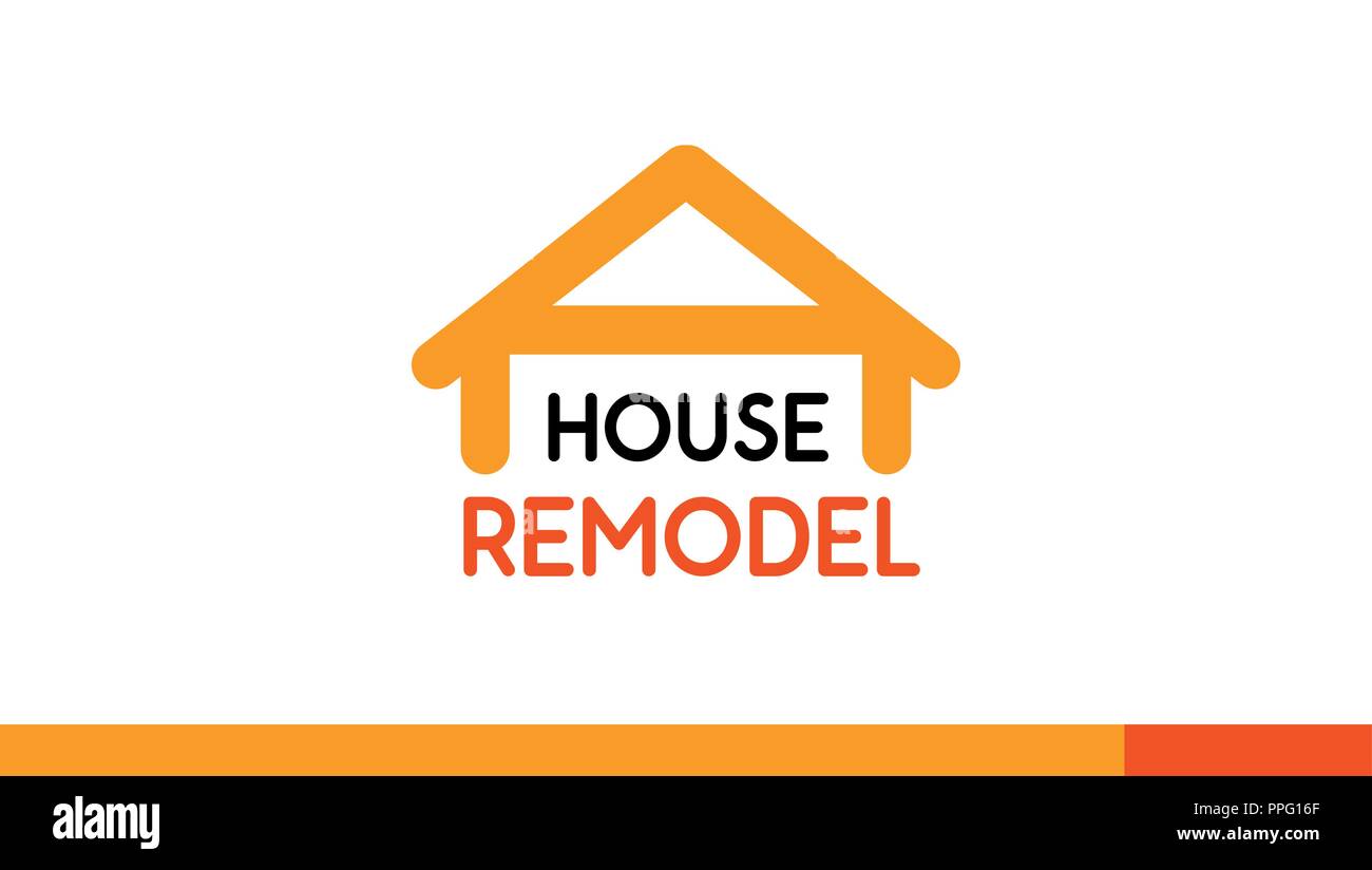 House Remodel Logo Design template on white Stock Vector
