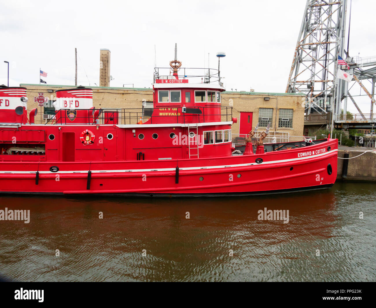 Edward M Cotter fireboat, Buffalo, New York Stock Photo