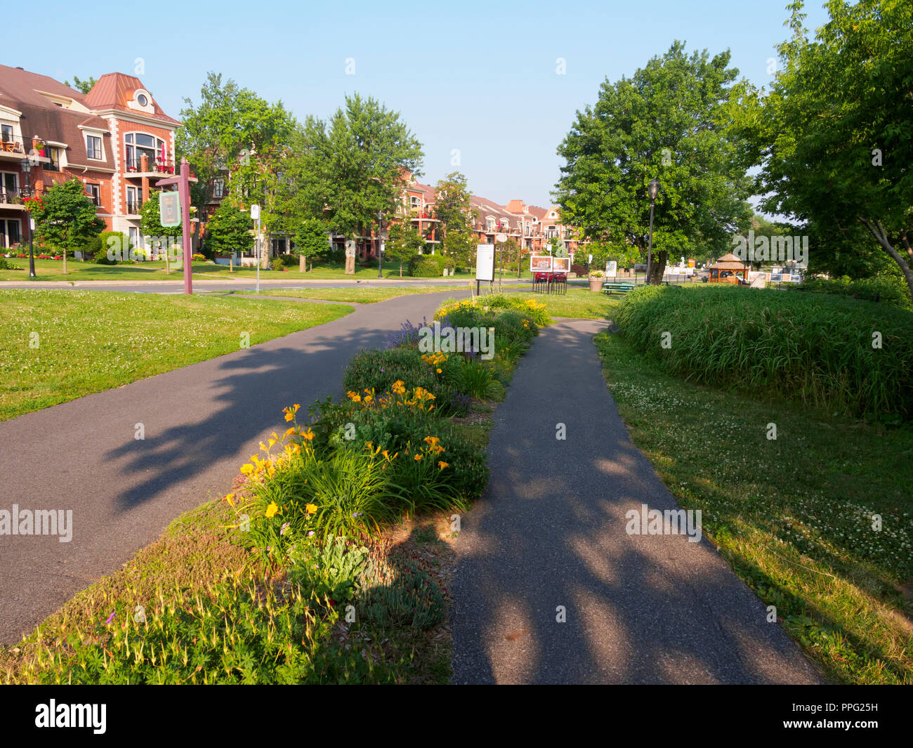 Municipal park in the village of Chambly, Quebec Stock Photo