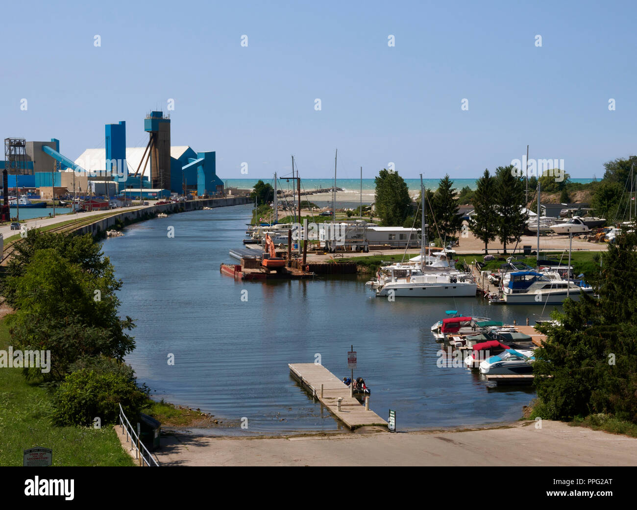 Goderich Harbour and Maitland Valley Marina Stock Photo