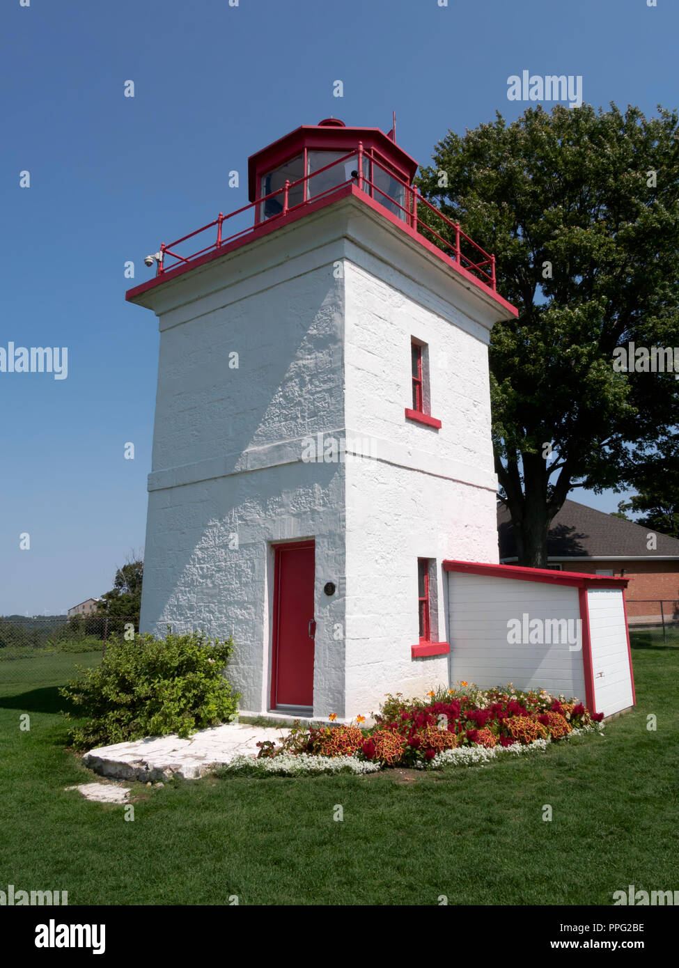 Goderich Lighthouse on Lake Huron, Ontario Stock Photo