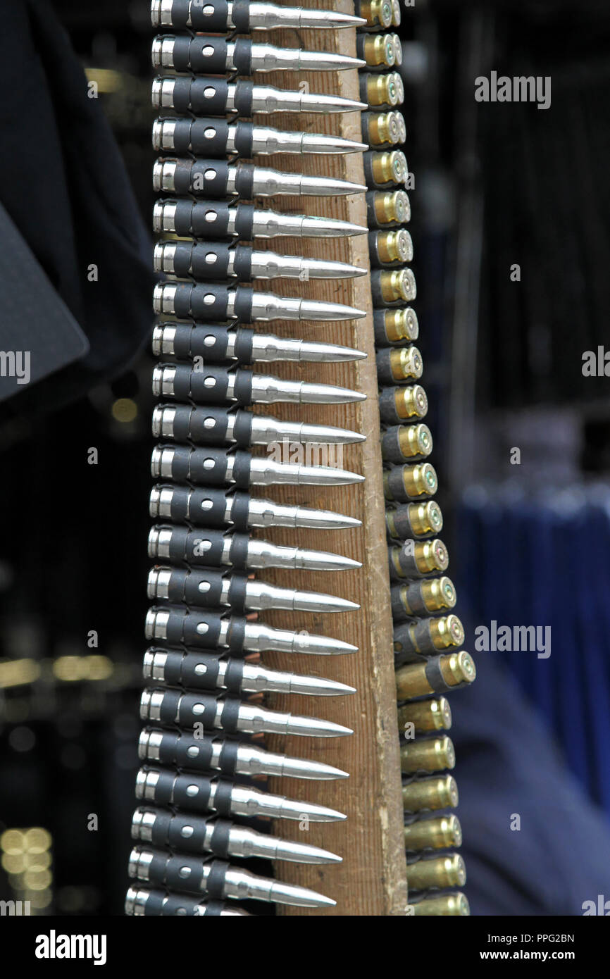 Ammunition belt with riffle bullets cartridges bandolier Stock Photo Alamy