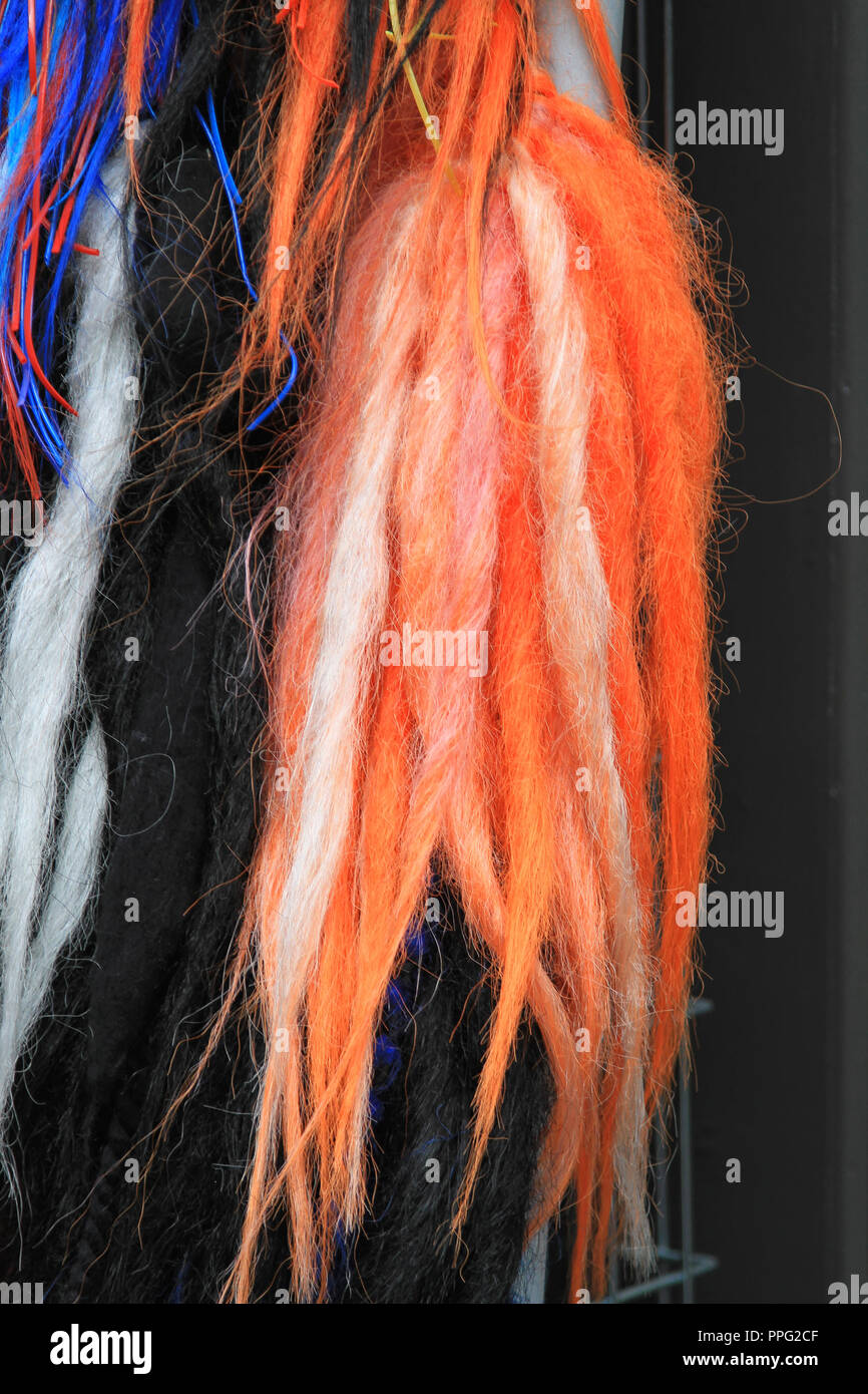 Synthetic Colorful Dread Locks Long Hair Extensions Stock Photo