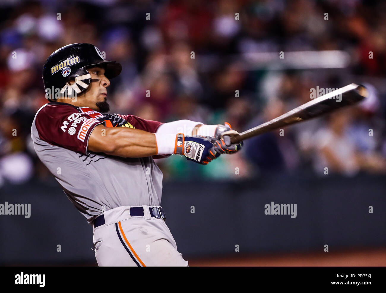 Acciones, durante el partido de beisbol de la Serie del Caribe con el encuentro entre Tomateros de Culiacan de Mexico contra los Caribes de Anzoátegui Stock Photo