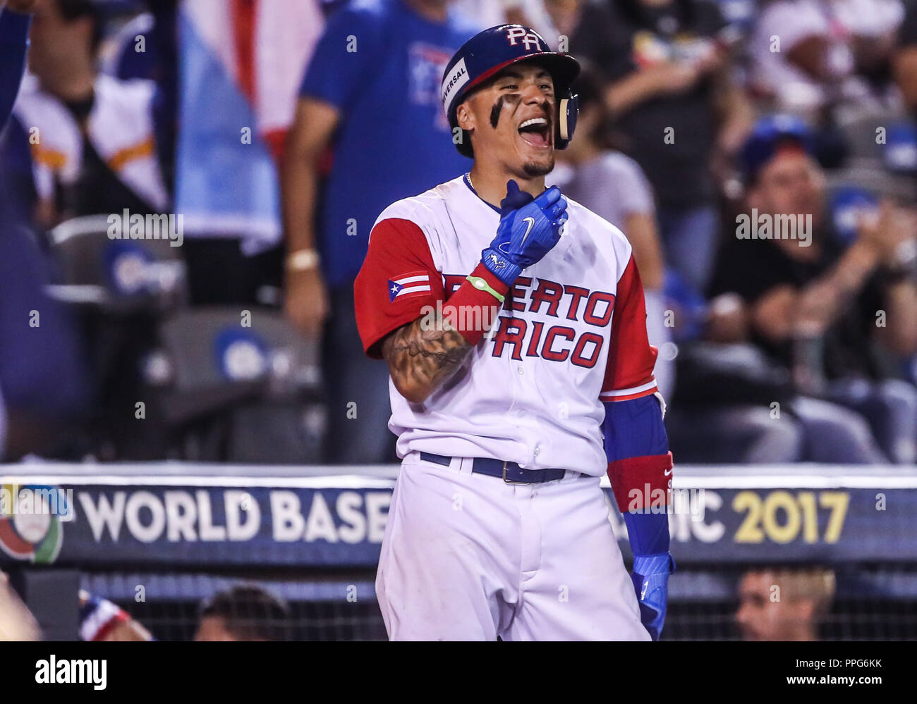 Javier Baez de Puerto Rico, smile durante el World Baseball Classic en  estadio Charros de Jalisco en Guadalajara, Jalisco, Mexico. Marzo 10, 2017  Stock Photo - Alamy