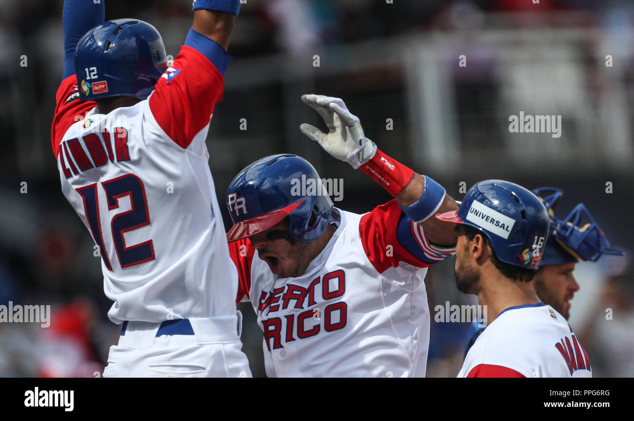 Carlos Correa de Puerto Rico, durante el partido entre Italia vs Puerto Rico, World Baseball Classic en estadio Charros de Jalisco en Guadalajara, Mex Stock Photo