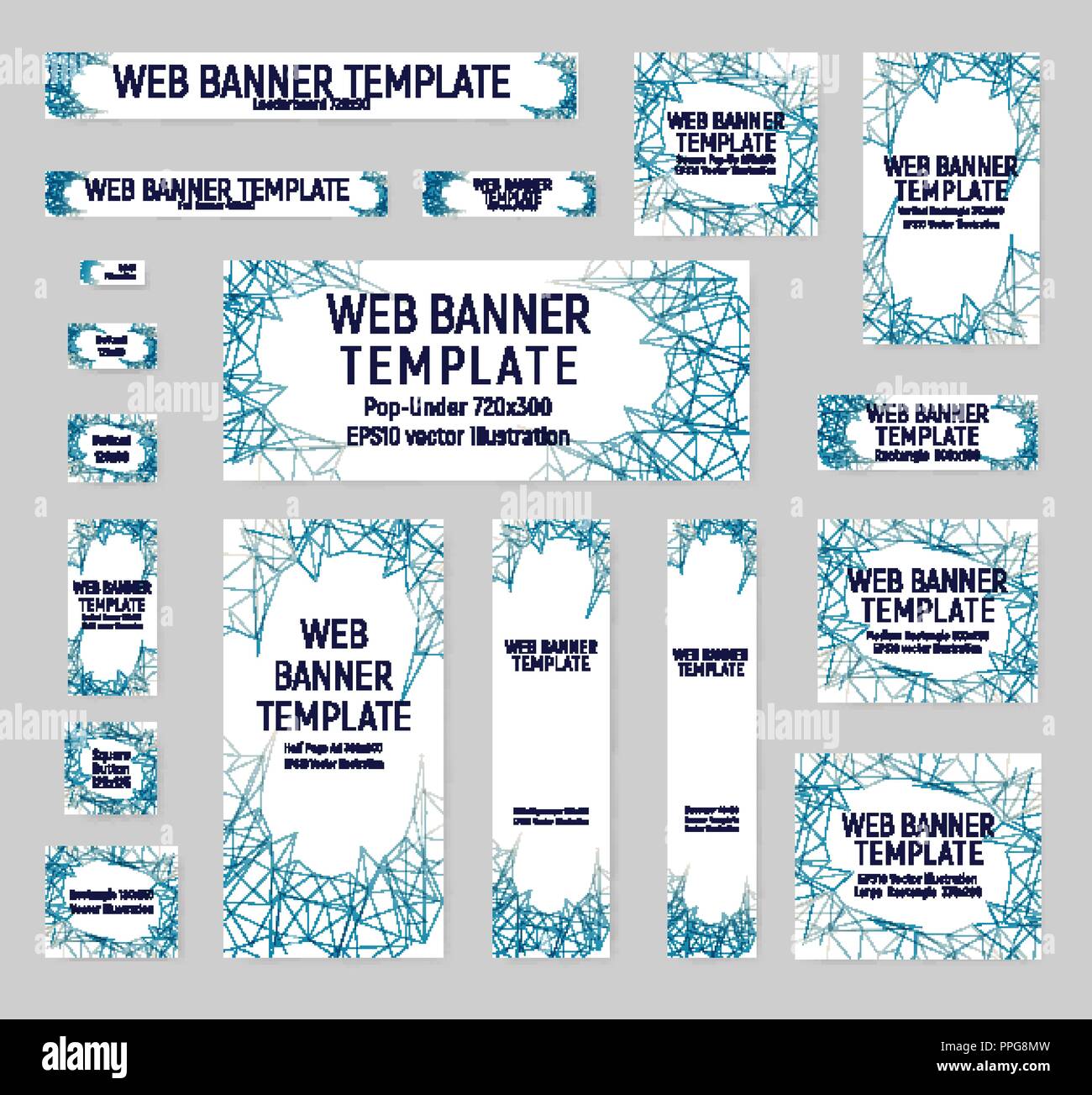 Set Of Banners Web Templates Of Standard Sizes Vector