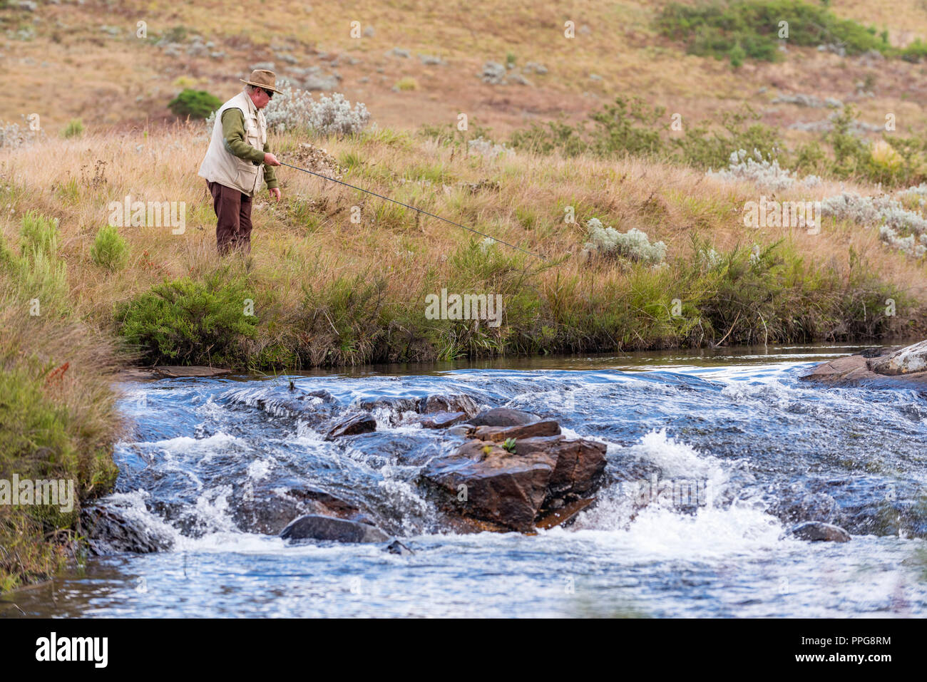 Fly fishing in Zimbabwe's Eastern Highlands Stock Photo Alamy