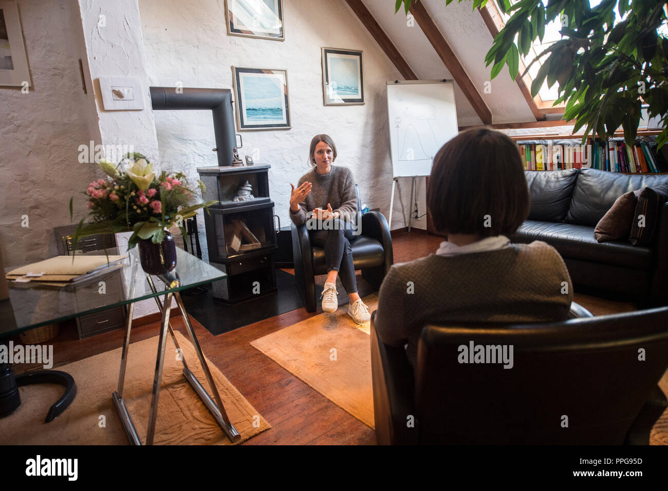 Psychological Therapist working with patients Stock Photo
