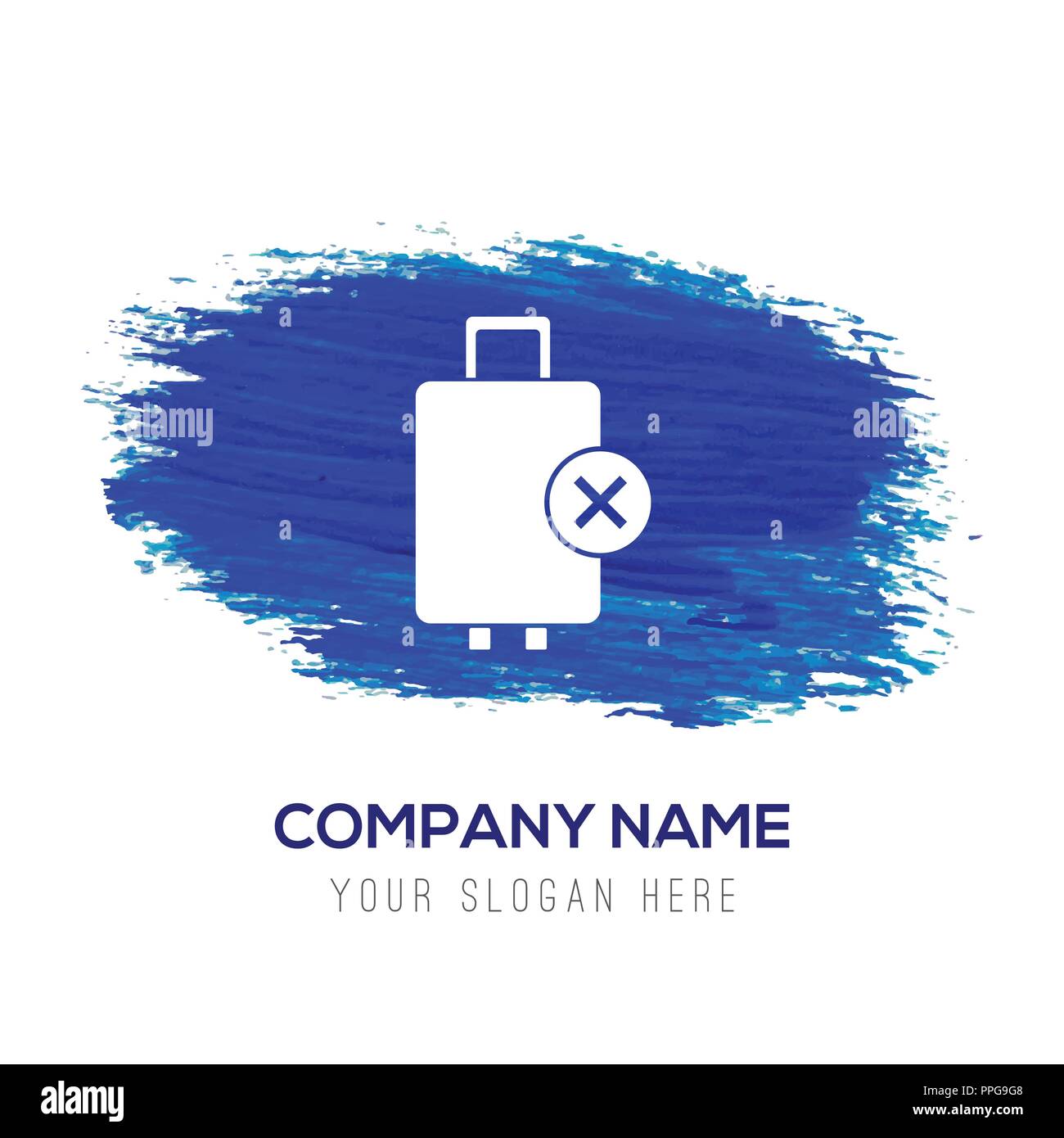 Travel bag icon - Blue watercolor background Stock Vector Image & Art ...