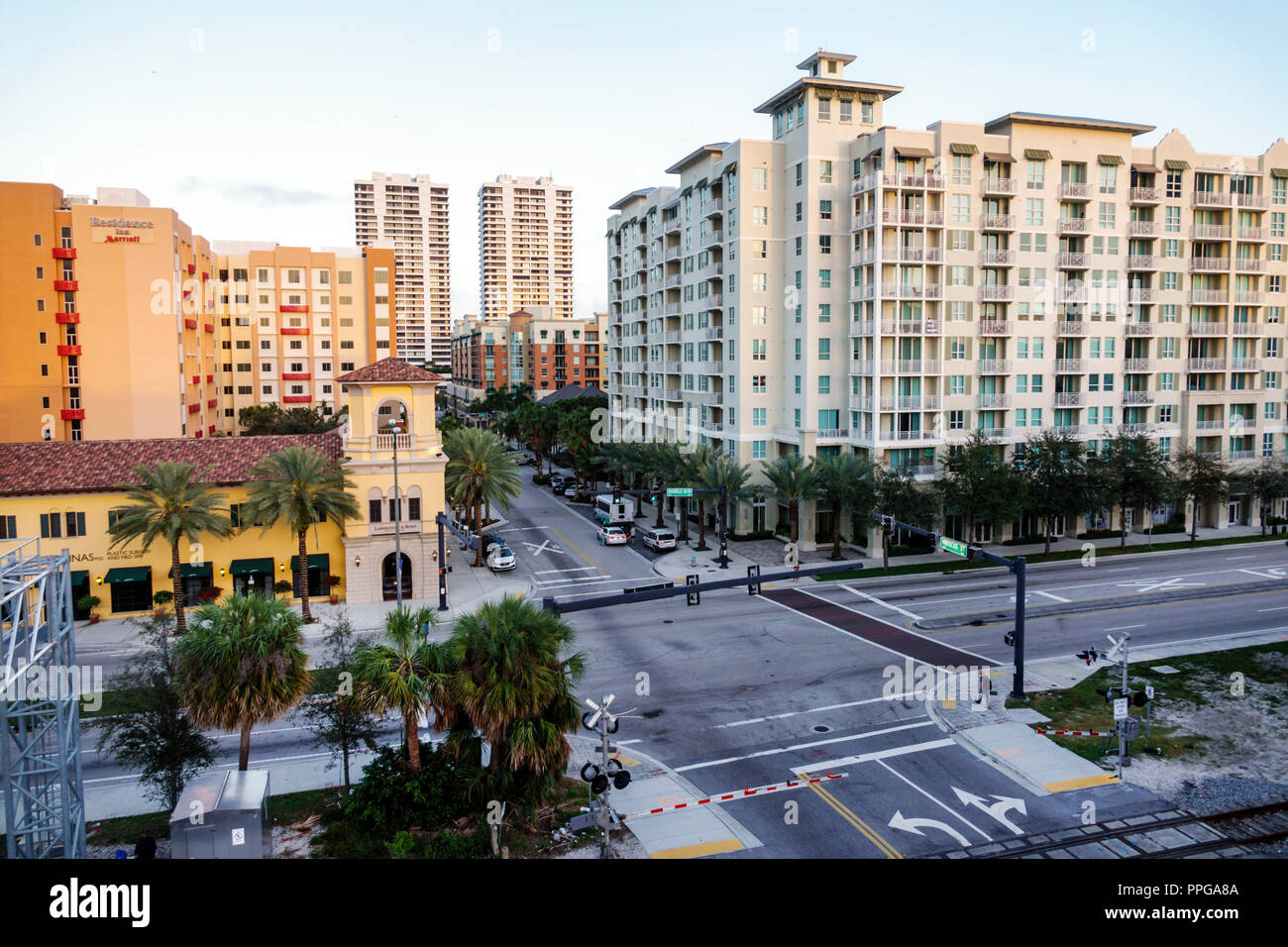 West Palm Beach Florida,Quadrille Boulevard,City Palms,condominium residential apartment apartments building buildings housing,Complex,skyline,buildin Stock Photo