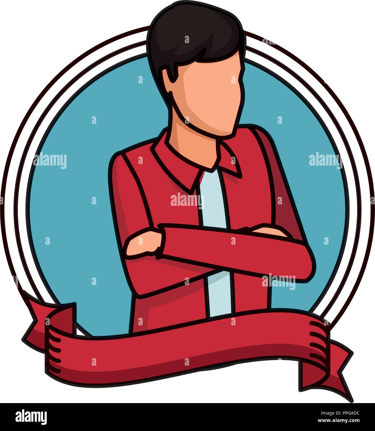 Man with crossed arms avatar round icon Stock Vector Image & Art - Alamy