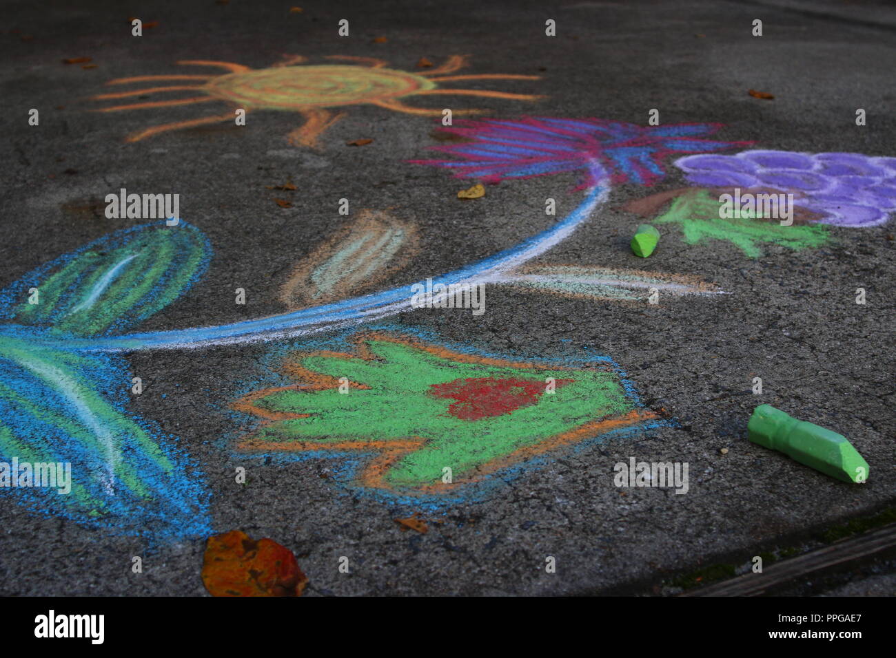 Colorful Chalk Graffiti Stock Photo Alamy