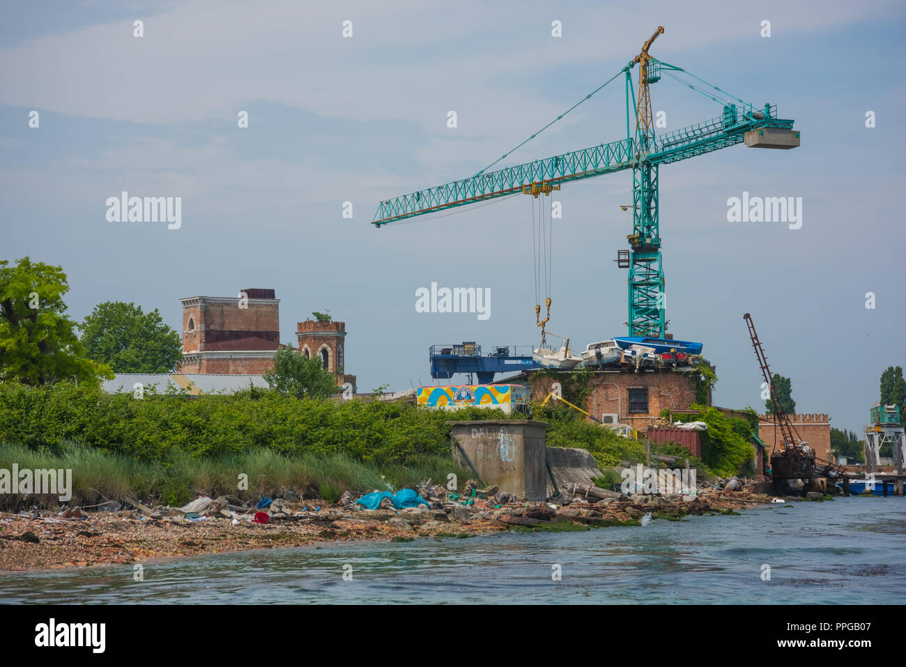 Vendig, Müll am Stadtrand Venice, Litter Stock Photo Alamy
