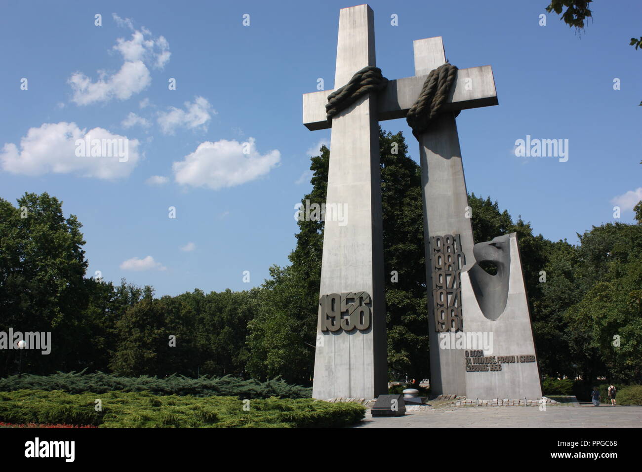 The Monument to the victims of June 1956 in Park Mickiewicza in Poznan, Poland Stock Photo