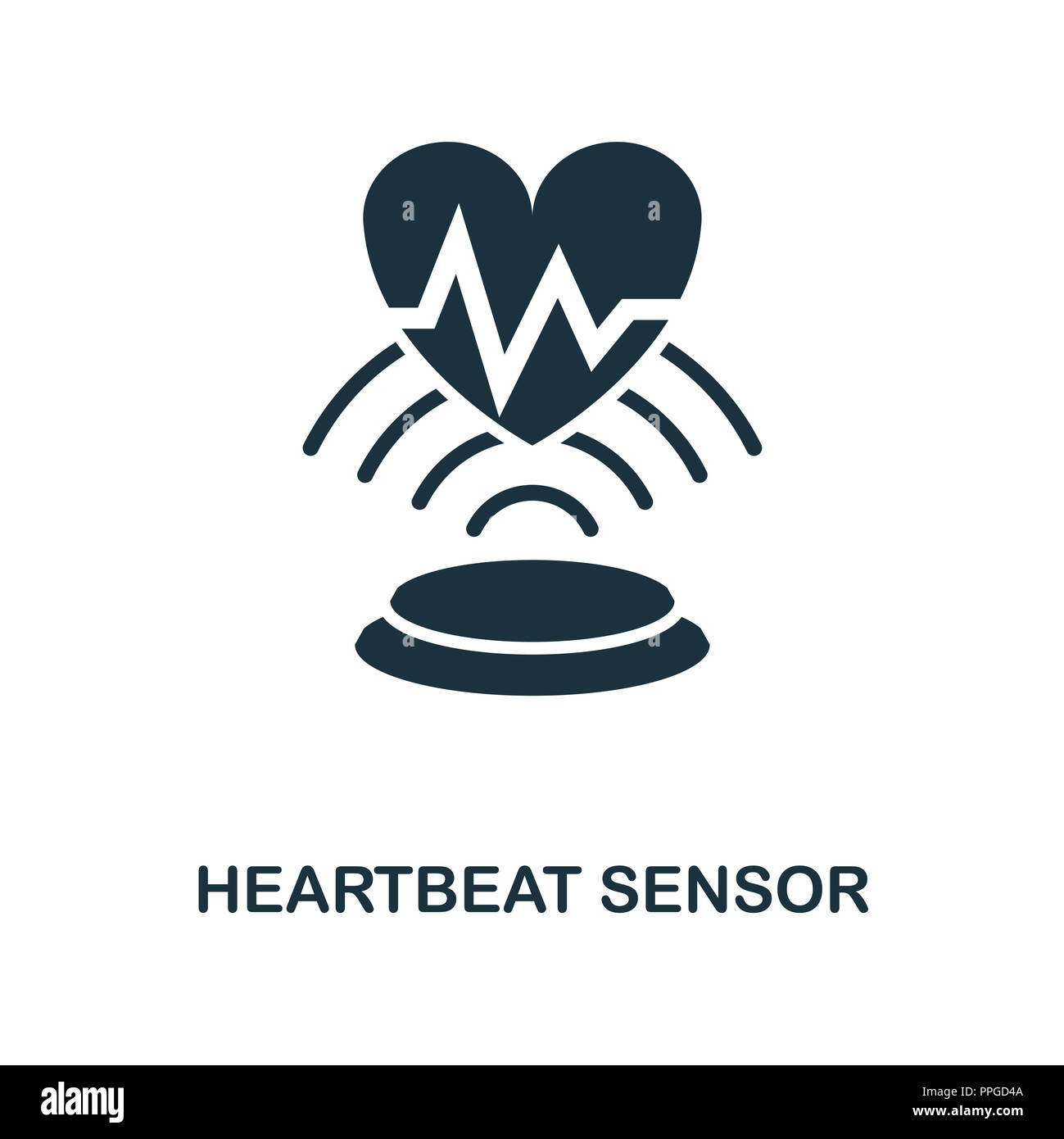 Heartbeat Sensor icon. Monochrome style design from sensors collection